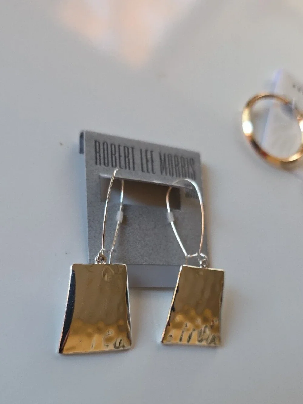 Robert Lee Morris Soho Silver-Tone Trapezoid Drop Earrings.‎
